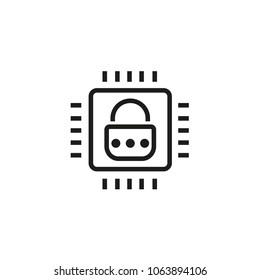 Icon of closed access. Lock, privacy, code. Secure concept. Can be used for topics like safety, antivirus, hacker