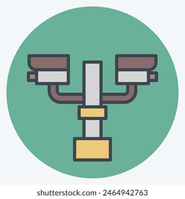 Icon Closed Circuit Camera. related to City symbol. color mate style. simple design illustration