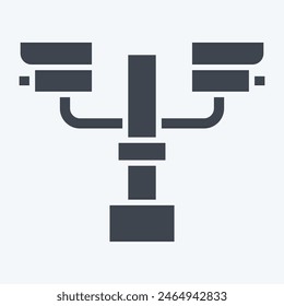 Icon Closed Circuit Camera. bezieht sich auf das Stadtsymbol. Glyphenstil. Einfache Design-Illustration
