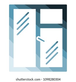 Icon of closed window frame. Flat color design. Vector illustration.