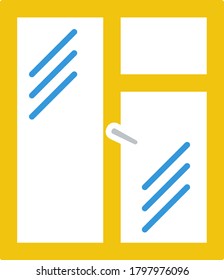 Icono De Marco Cerrado De La Ventana. Diseño de color plano. Ilustración vectorial.