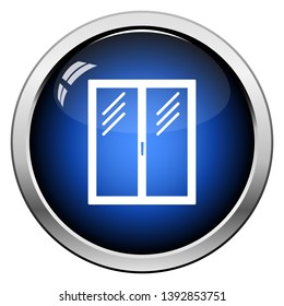 Icon Of Closed Window Frame. Glossy Button Design. Vector Illustration.