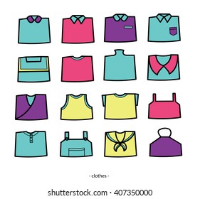 icon clothes colorful fashion and design