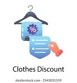 An icon of clothes discount in flat style 
