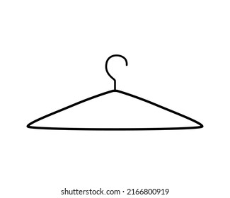 Icon clothes hanger, accessory wardrobe fitting room. Vector illustration of an isolate on a white background