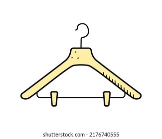 Icon clothes hanger, accessory wardrobe fitting room. Vector illustration of an isolate on a white background