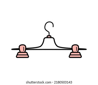 Icon clothes hanger, accessory wardrobe fitting room. Vector illustration of an isolate on a white background