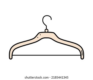 Icon clothes hanger, accessory wardrobe fitting room. Vector illustration of an isolate on a white background