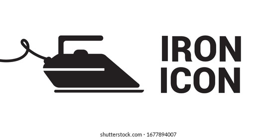 Icon of a clothes iron. Basic solid icon.