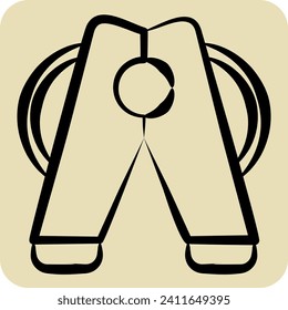 Icon Bekleidung Pegs. in Zusammenhang mit dem Wäschesymbol stehen. handgezeichnet. einfaches Design bearbeitbar. einfache Abbildung