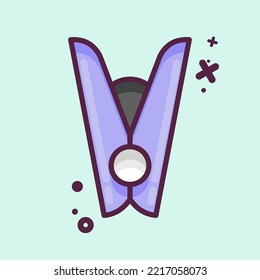 Icon Clothespin. related to Laundry symbol. MBE style. simple design editable. simple illustration, good for prints