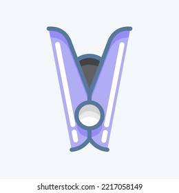 Icon Clothespin. related to Laundry symbol. doodle style. simple design editable. simple illustration, good for prints