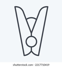 Icon Clothespin. related to Laundry symbol. line style. simple design editable. simple illustration, good for prints