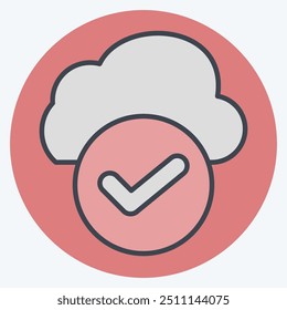 Icon Cloud Access. related to Network symbol. color mate style. simple illustration