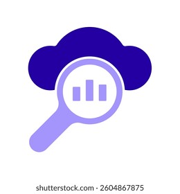 Icon a cloud analysis, isolated against a clean background.