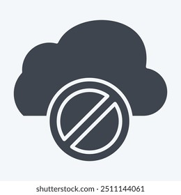 Icon Cloud Block. related to Network symbol. glyph style. simple illustration