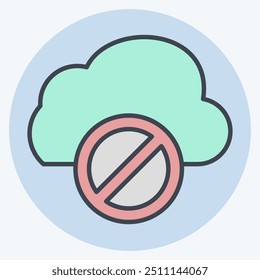 Icon Cloud Block. related to Network symbol. color mate style. simple illustration
