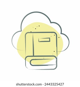 Icon Cloud Book 2. related to Learning symbol. Color Spot Style. simple design illustration