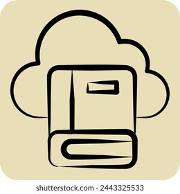 Icono Cloud Book 2. relacionado con el símbolo de aprendizaje. estilo dibujado a mano. ilustración de diseño simple