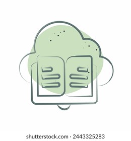 Icon Cloud Book. related to Learning symbol. Color Spot Style. simple design illustration
