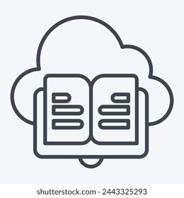 Icon Cloud Book. related to Learning symbol. line style. simple design illustration