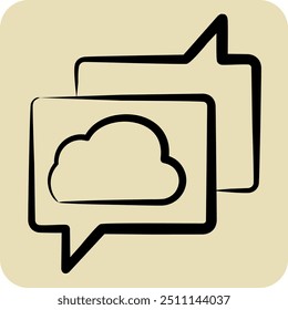 Icono Cloud Chatting. relacionado con el símbolo de red. estilo dibujado a mano. ilustración simple