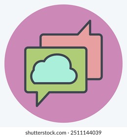 Icon Cloud Chatting. related to Network symbol. color mate style. simple illustration