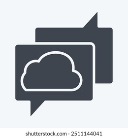 Icon Cloud Chatting. related to Network symbol. glyph style. simple illustration