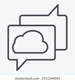 Icon Cloud Chatting. related to Network symbol. line style. simple illustration