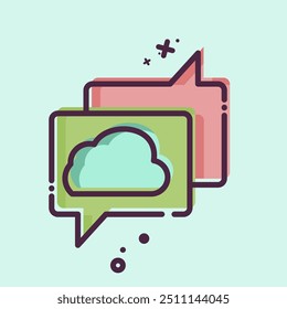 Icon Cloud Chatting. related to Network symbol. MBE style. simple illustration