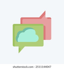 Icono Cloud Chatting. relacionado con el símbolo de red. estilo plano. ilustración simple