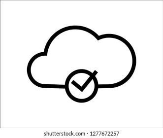 icon cloud check business - Vector 