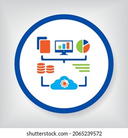 icon cloud computing automation system, storage server, server hybrid with cloud