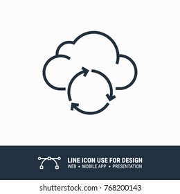 Icon cloud computing cycle graphic design single icon vector illustration