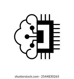 
icon Cloud computing, data processing, and artificial intelligence concept. Suitable for technologythemed designs or business presentations. Digital innovation in action.
