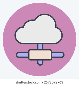 Icon Cloud Connection. related to Dropshipping symbol. color mate style. design editable