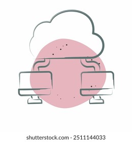 Icon Cloud Connection. related to Network symbol. Color Spot Style. simple illustration
