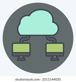 Icon Cloud Connection. related to Network symbol. color mate style. simple illustration