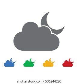 Icon of cloud and crescent moon
