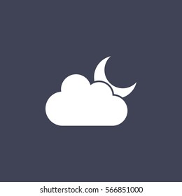 Icon of cloud and crescent moon