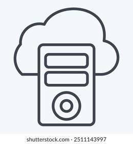 Icon Cloud Database. related to Network symbol. line style. simple illustration
