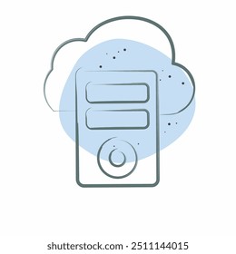 Icon Cloud Database. relacionado ao símbolo de Rede. Estilo Spot de Cor. ilustração simples