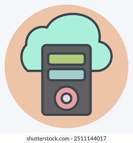 Icon Cloud Database. related to Network symbol. color mate style. simple illustration