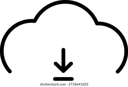 Icono de esquema de Descarga de la nube