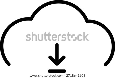 Icon of cloud download outline