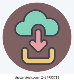 Icon Cloud Download. related to Button Download symbol. flat style. simple design illustration