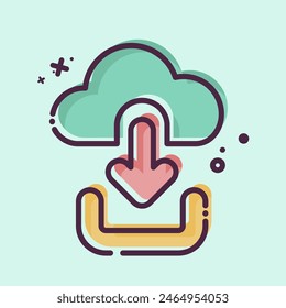 Icon Cloud Download. related to Button Download symbol. MBE style. simple design illustration