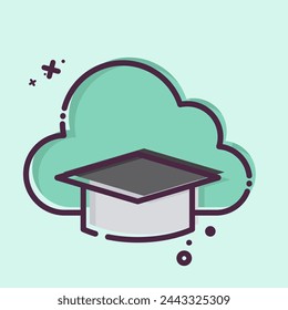 Icon Cloud Education. related to Learning symbol. MBE style. simple design illustration