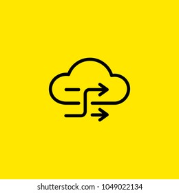 Icon of cloud exchange with arrows. Backup, data, synchronization. Data exchange concept. Can be used for topics like information technology, storage, connection.