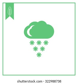 Icon of cloud and falling snowflakes